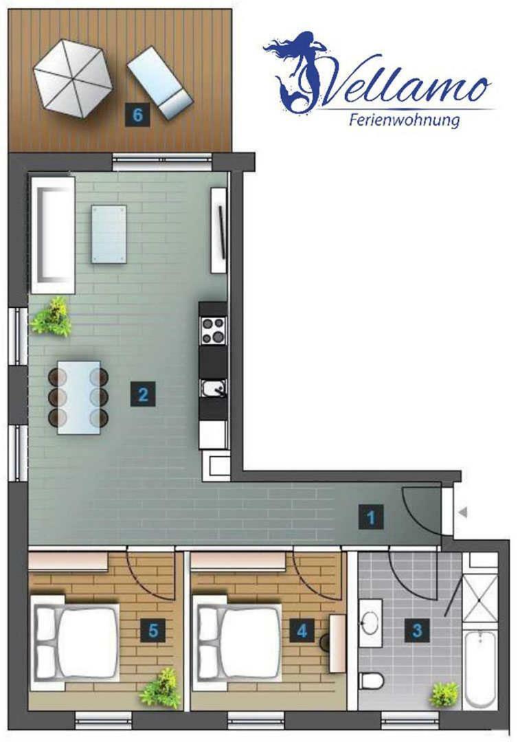 Ferienwohnung Vellamo 레리크 외부 사진